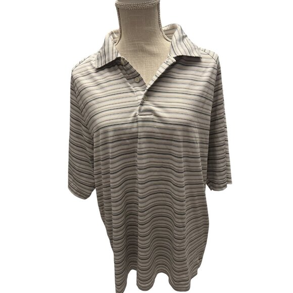 Bollé Golf Mens Striped Polo Shirt Size L - Picture 1 of 8